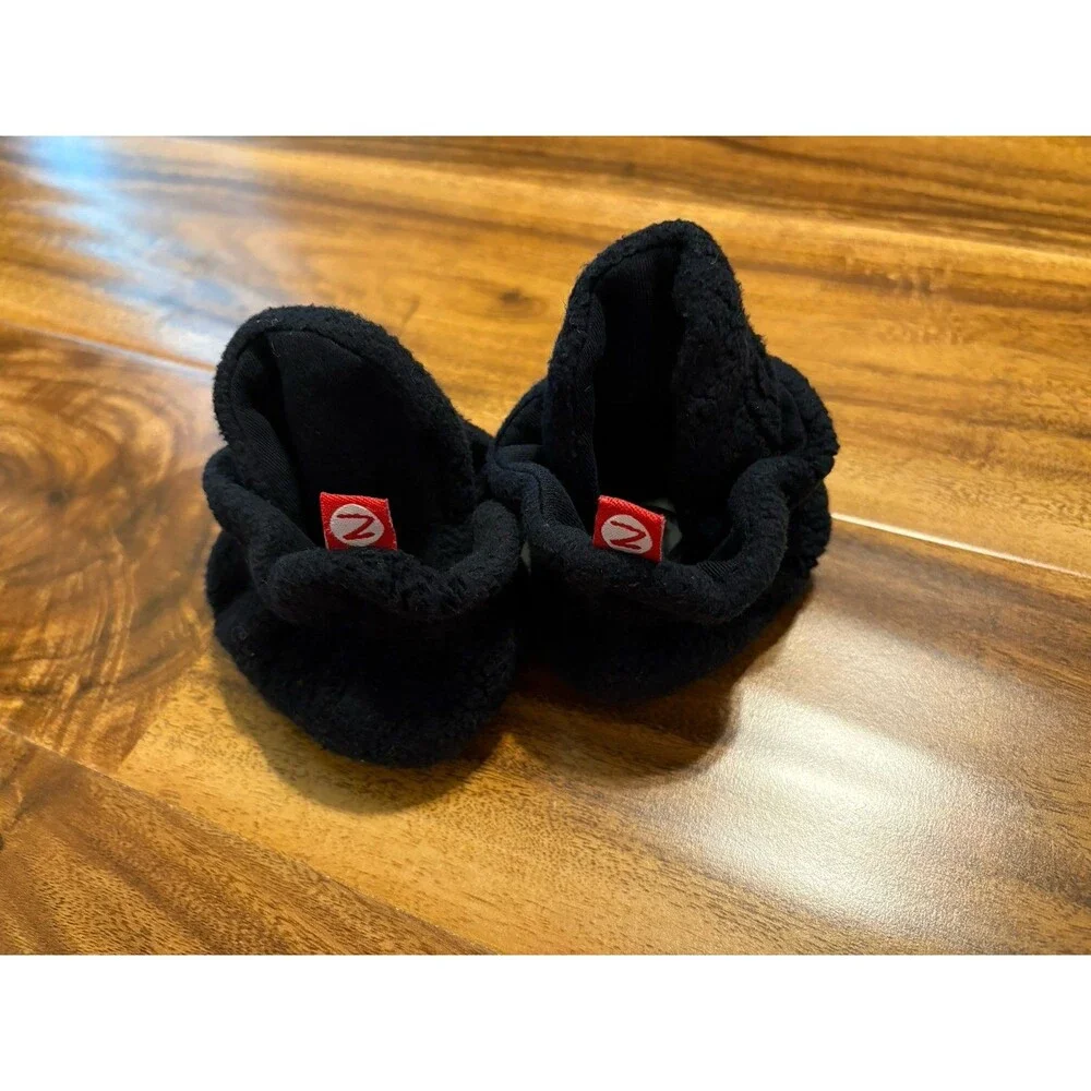 Zutano Fleece Gripper Bootie. Black, Size 12M